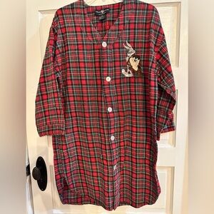 Warner Bros Studio Store Vintage 1995 Bugs Bunny & Tazmania Devil Nightshirt S/M